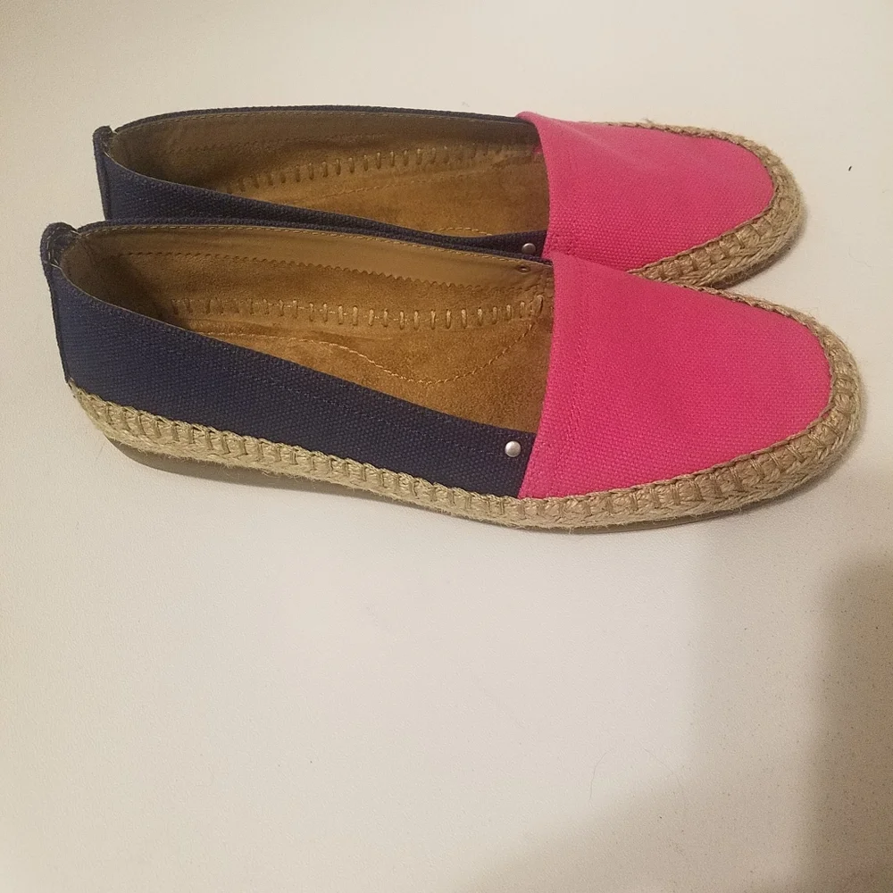 Aerosoles Pink and Navy Espadrilles Size 7 1/2